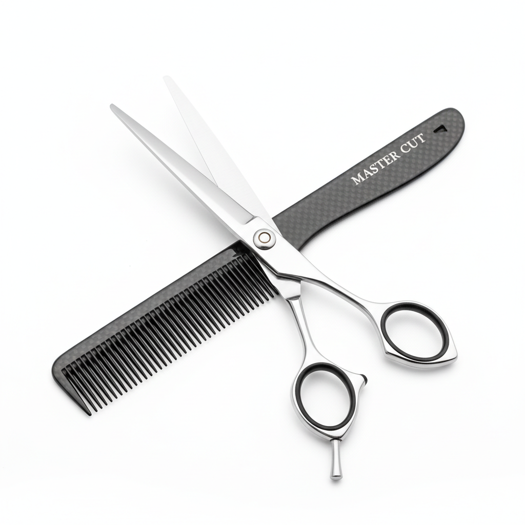Scissors and comb barbering tools