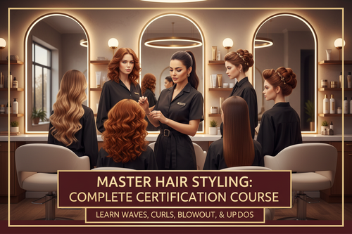 Professional hairstylist demonstrating complete hair styling techniques in a modern salon