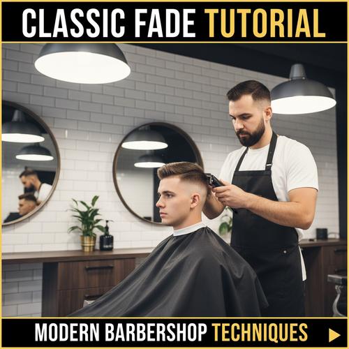 Barber performing a classic fade haircut